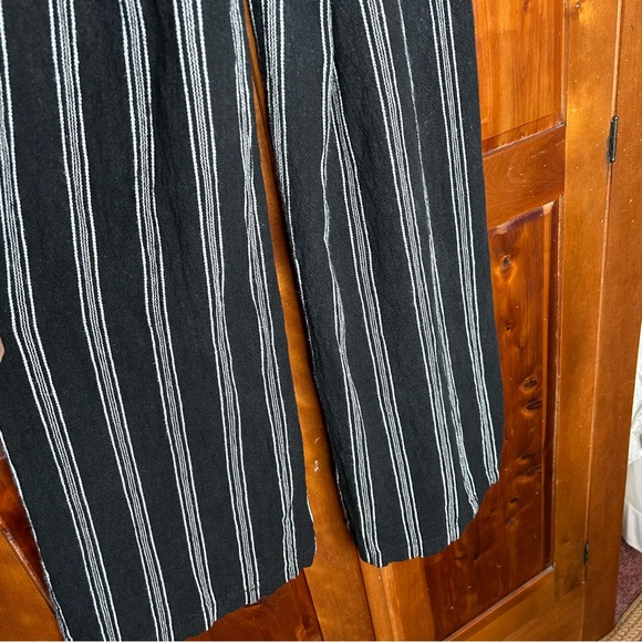 Rewash Linen Blend Striped Wide Leg Pants w a Smocked Waistband Boho High Waist - Picture 12 of 16